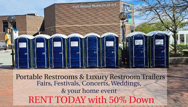 Where to rent a portable restroom rental in Adams County, Indiana. Rent a portable restroom rental in Adams County, Indiana.