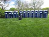 Fort Wayne portable restrooms by Summit City Rental placed by Headwaters Park for Michiana Winefestival 2024.