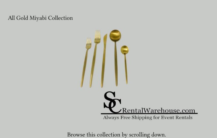 Miyabi Flatware Rental - All Gold