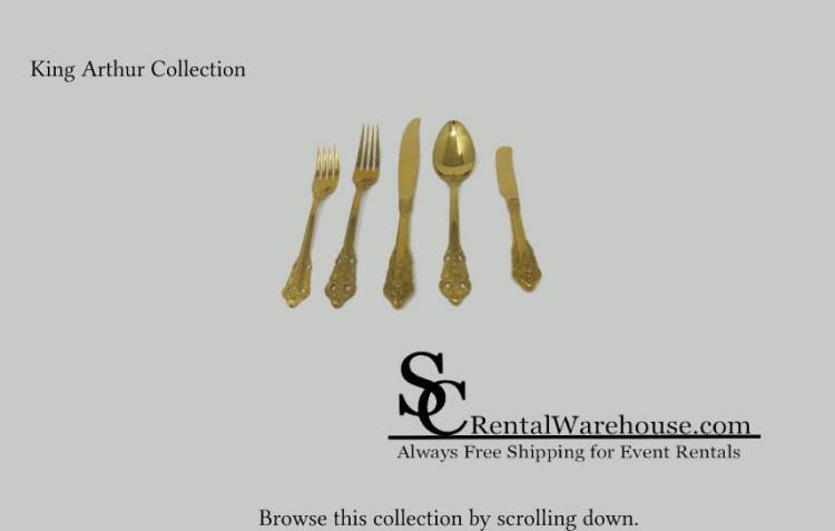 King Arthur Flatware Rental - All Gold