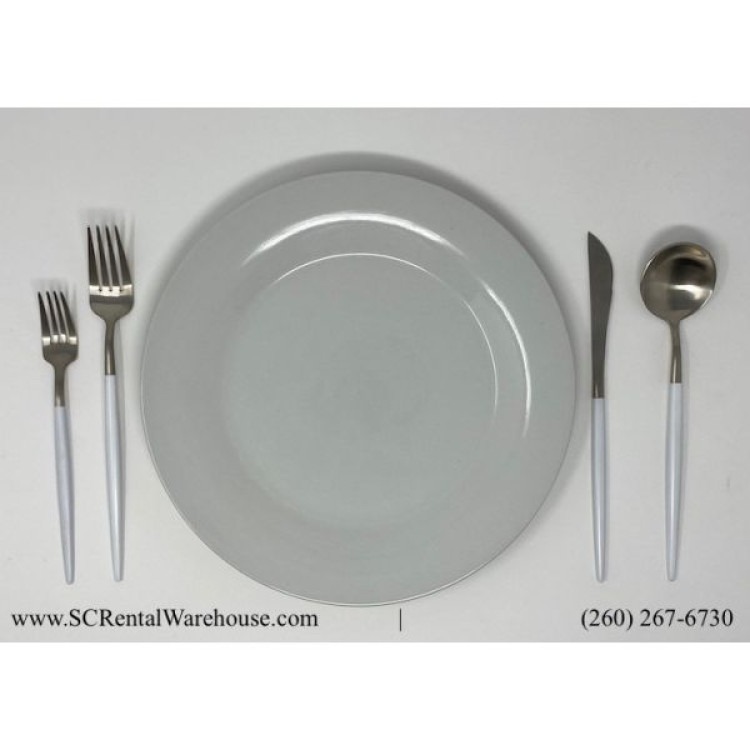 Miyabi Flatware Rental - White + Silver