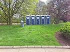 Portable Restrooms by Summit City Rental presented at the Michiana Wine Festival in downtown Fort Wayne, IN at Headwaters Park.