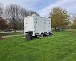 Fort Wayne Luxury Restroom Trailer seen at the Michiana Wine Festival in downtown Fort Wayne, IN at Headwaters Park.