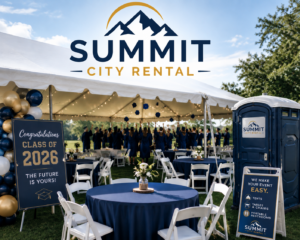 Blog June 16, 2026 2026 Graduation of Tents, Tables, Chairs, and of Course Portable Restrooms in Fort Wayne, Indiana.