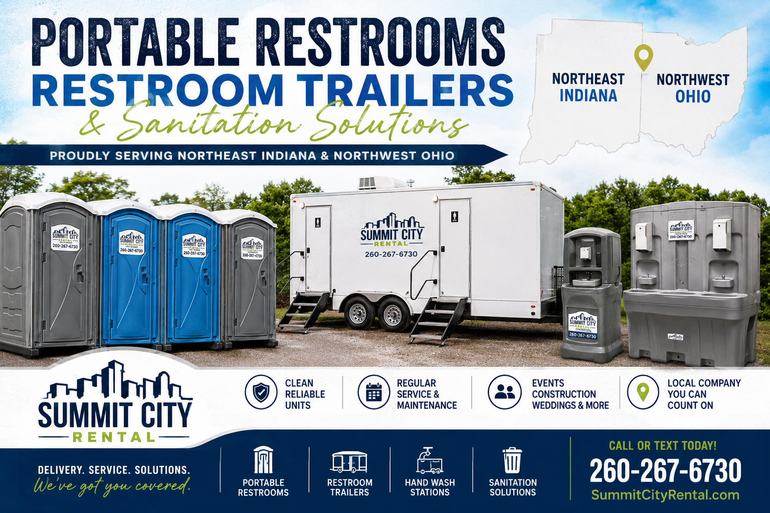 North East Indiana Portable Toilet Supplier and North West Ohio Portable Toilet Provider.