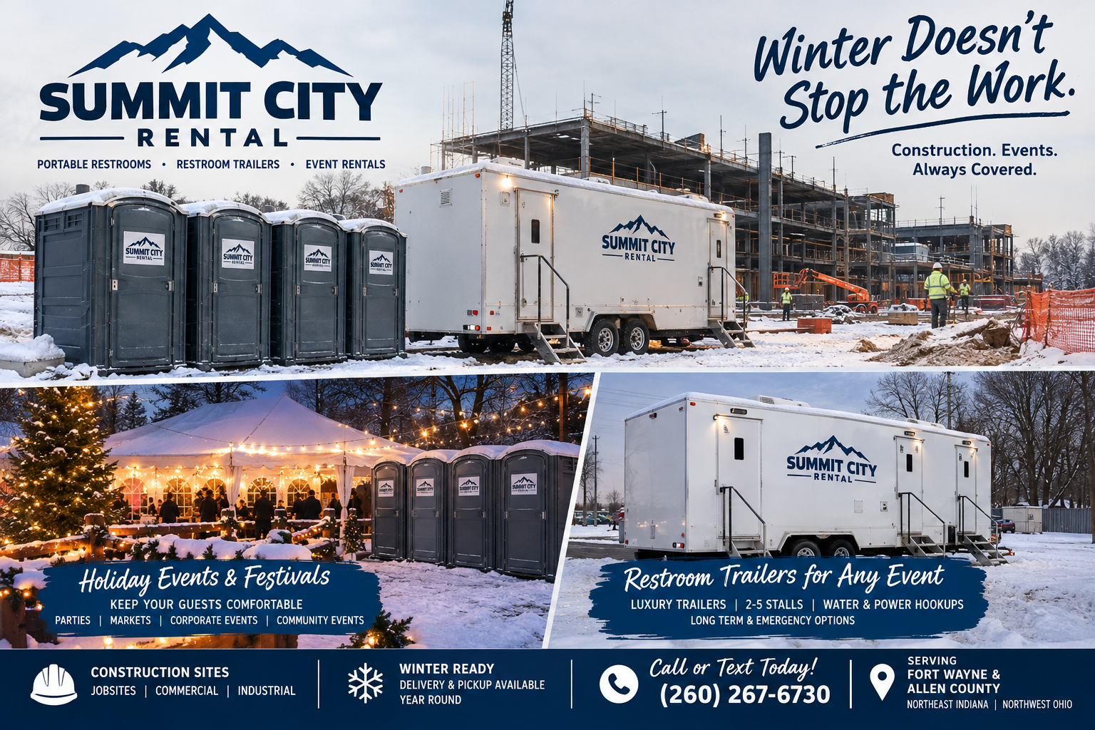 Summit City Rental Winter Porta John Rental.